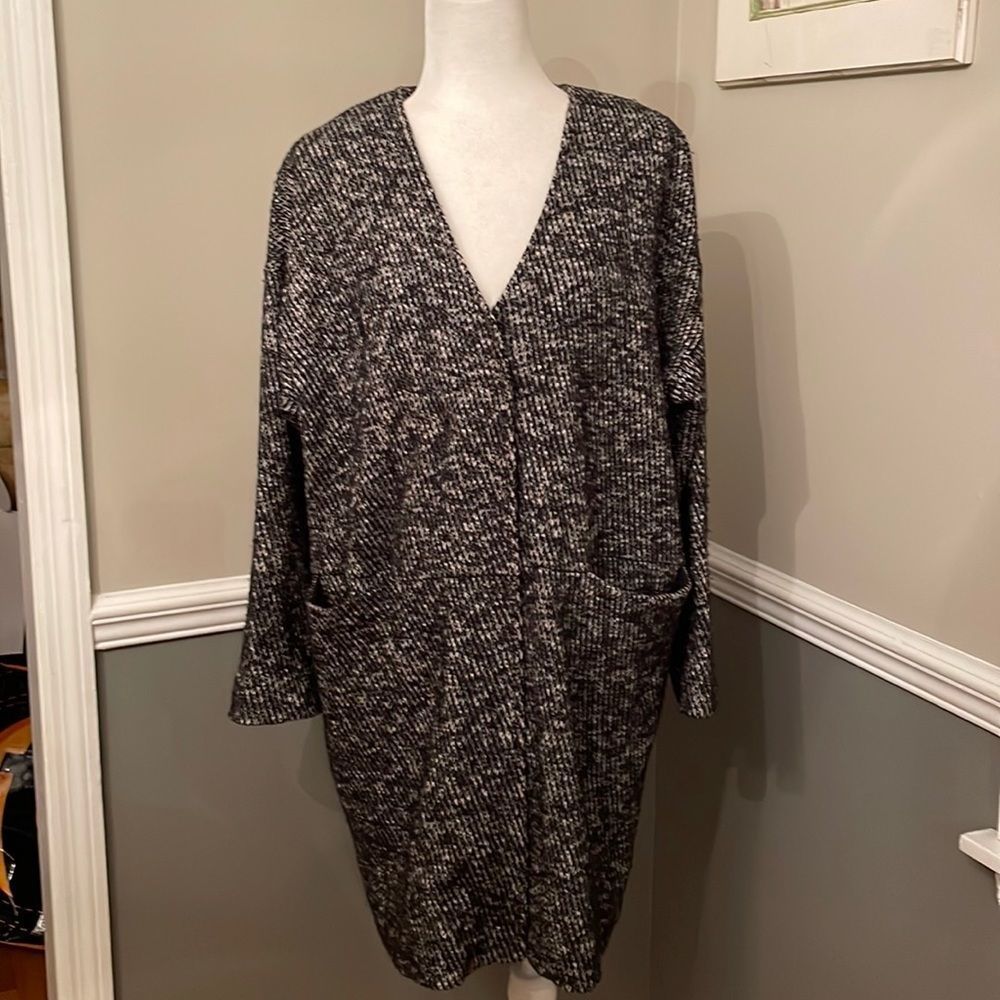 GORGEOUS MADEWELL Black and White Tweed Coat M